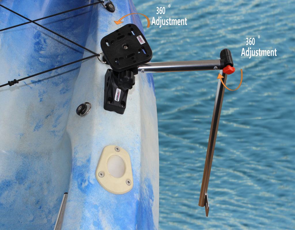 Brocraft Marine Electronic Mount, Fish Finder Bracket, Anodized Aluminum  Swivel Monitor Mount with Adjustable Height